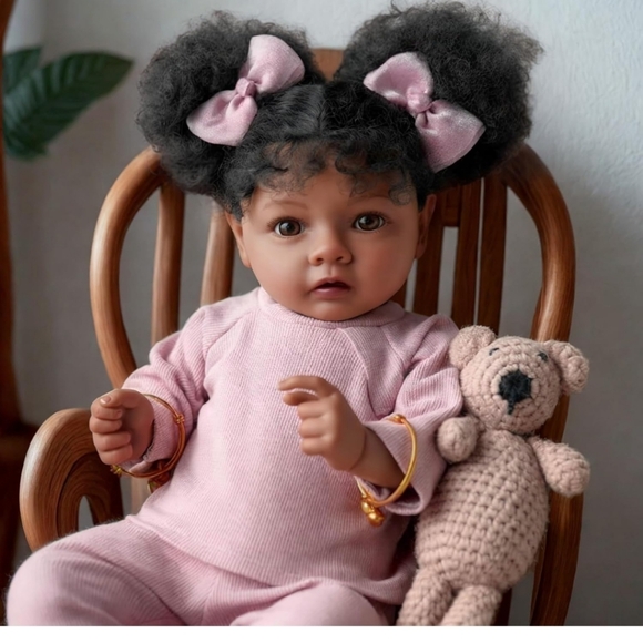 Reborn Baby Doll with Pink Outfit and Accessories - Picture 2 of 11